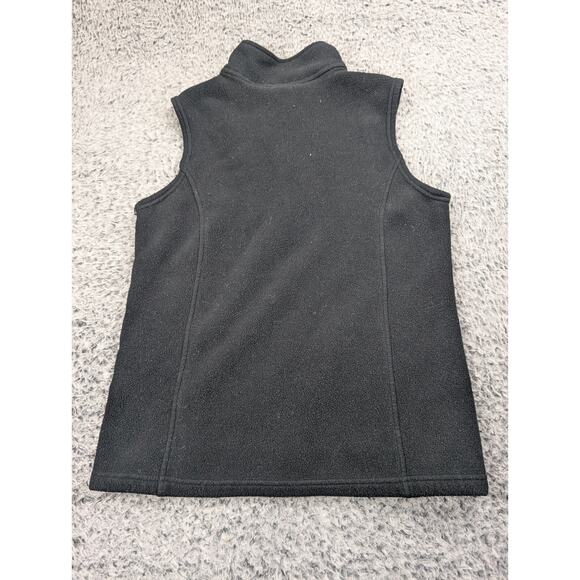 LL Bean Vest Womens Small Black Polyester Fleece Full Zip Gorpcore Hiking Walk - Picture 6 of 7